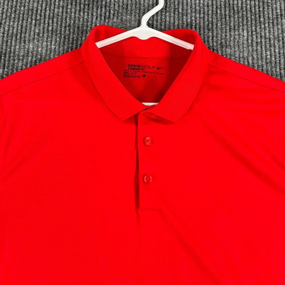 Nike Polo Shirt Mens Large Red Short Sleeve Golf Standard Fit Outdoor Casual